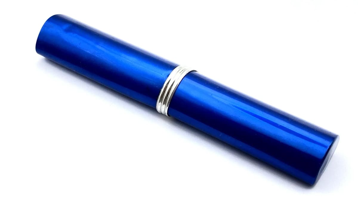 Vintage Aurora 88 Fountain Pen In Blue Case Black And Gold 14K Medium NIB Italy