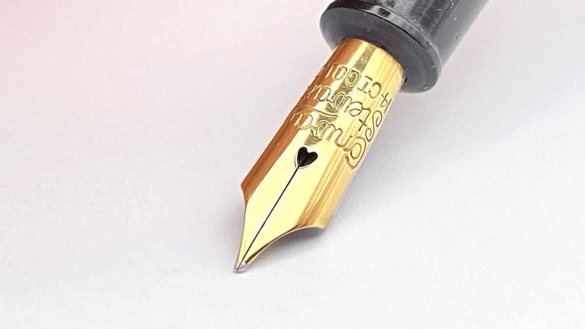 Vintage Conway Stewart 27 Fountain Pen In Blue Marble 14K Gold Oblique Fine NIB