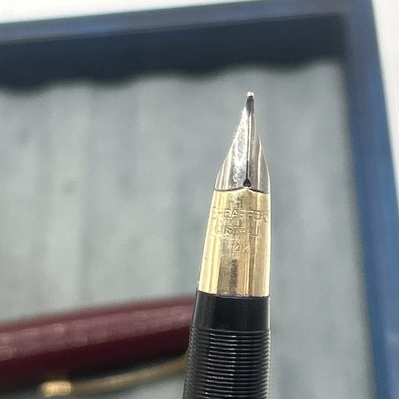 Sheaffer Vintage White Dot Burgundy Snorkel Pen--14K Gold Medium NIB