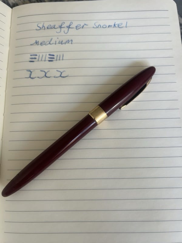Sheaffer Vintage White Dot Burgundy Snorkel Pen--14K Gold Medium NIB
