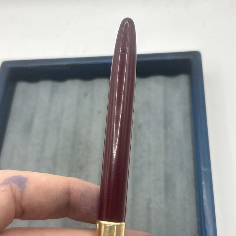 Sheaffer Vintage White Dot Burgundy Snorkel Pen--14K Gold Medium NIB