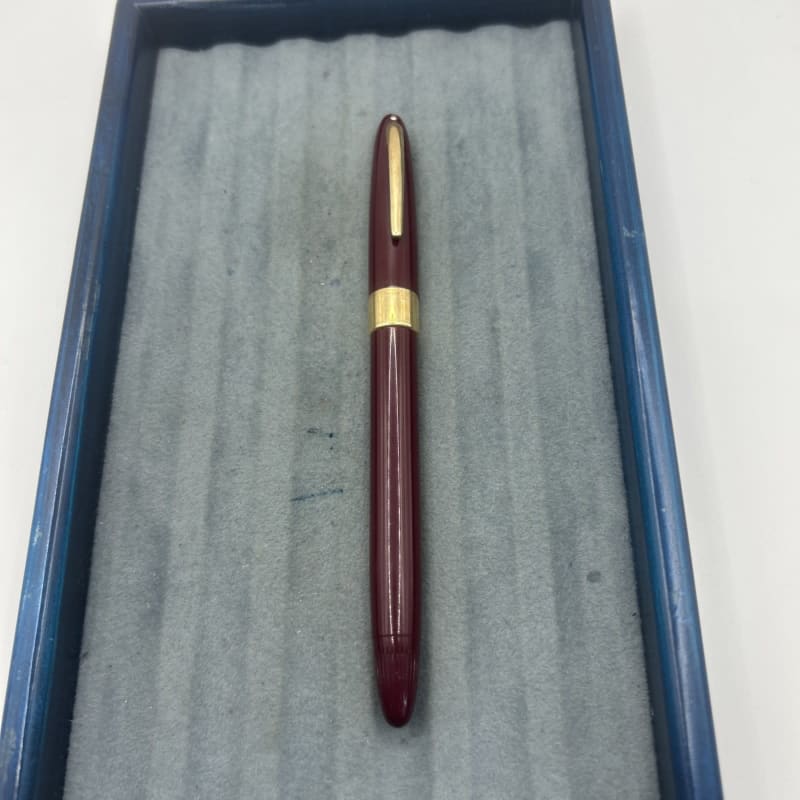Sheaffer Vintage White Dot Burgundy Snorkel Pen--14K Gold Medium NIB