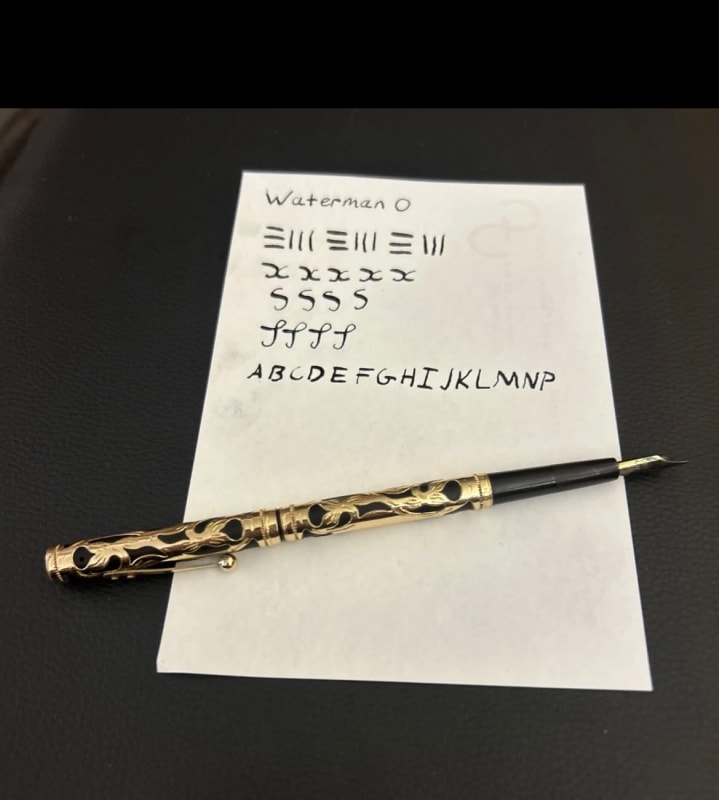 Waterman 0512 1/2 Fountain Pen Rose Gold Fill Trefoil Filigree Eyedropper M Flex