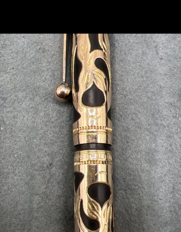 Waterman 0512 1/2 Fountain Pen Rose Gold Fill Trefoil Filigree Eyedropper M Flex