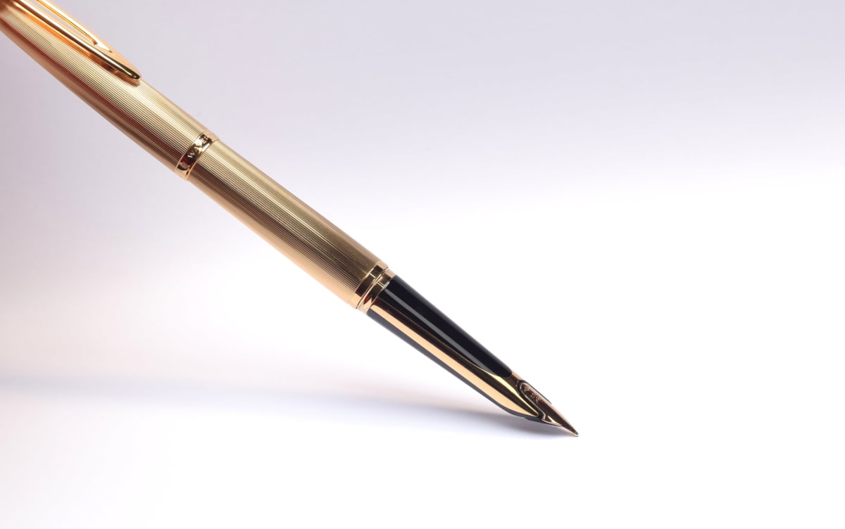Beautiful 1960 Waterman C/F (CF) Gold Plated "Plaque OR G" First Cartridge Filler 18K EF Gold Nib Fountain & Ballpoint Pen Set In Box with Original Converter