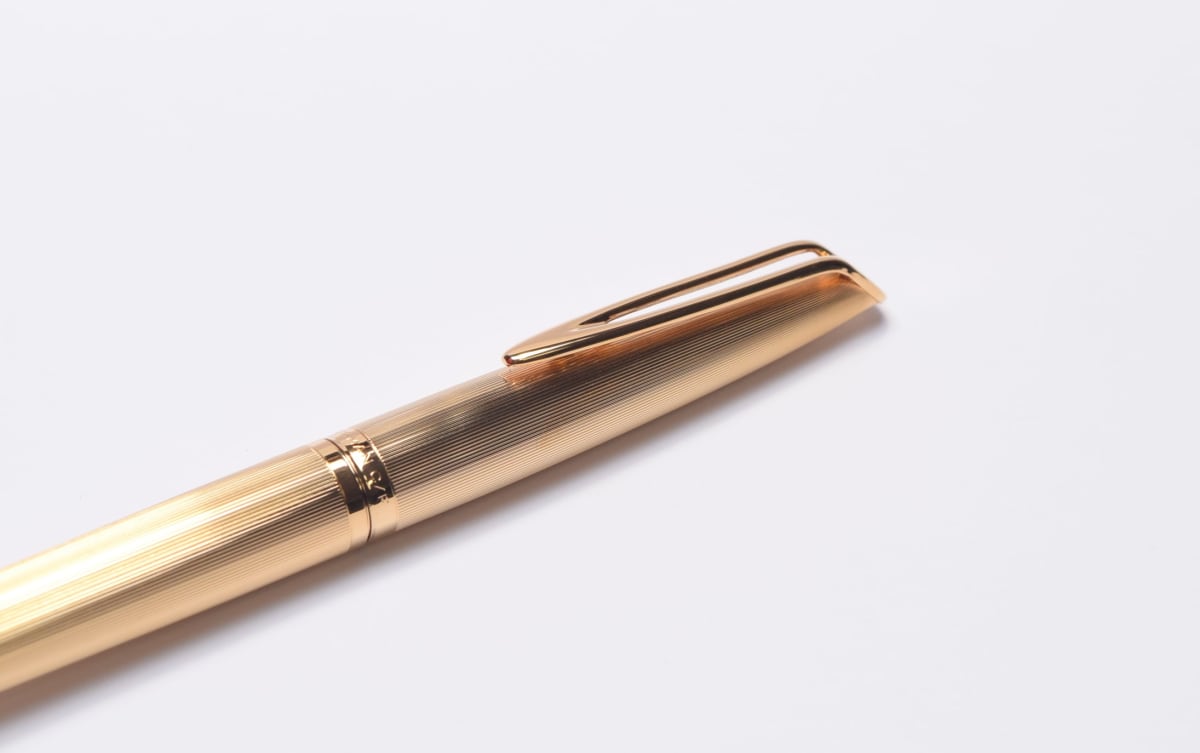 Beautiful 1960 Waterman C/F (CF) Gold Plated "Plaque OR G" First Cartridge Filler 18K EF Gold Nib Fountain & Ballpoint Pen Set In Box with Original Converter
