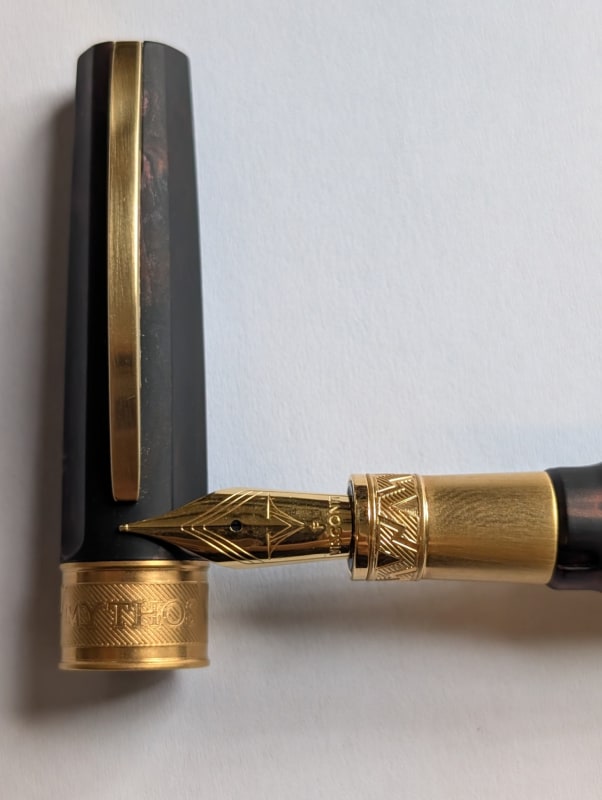 Visconti Mirage Mythos  Fountain Pen in 'Hades' finish. <F> Nib
