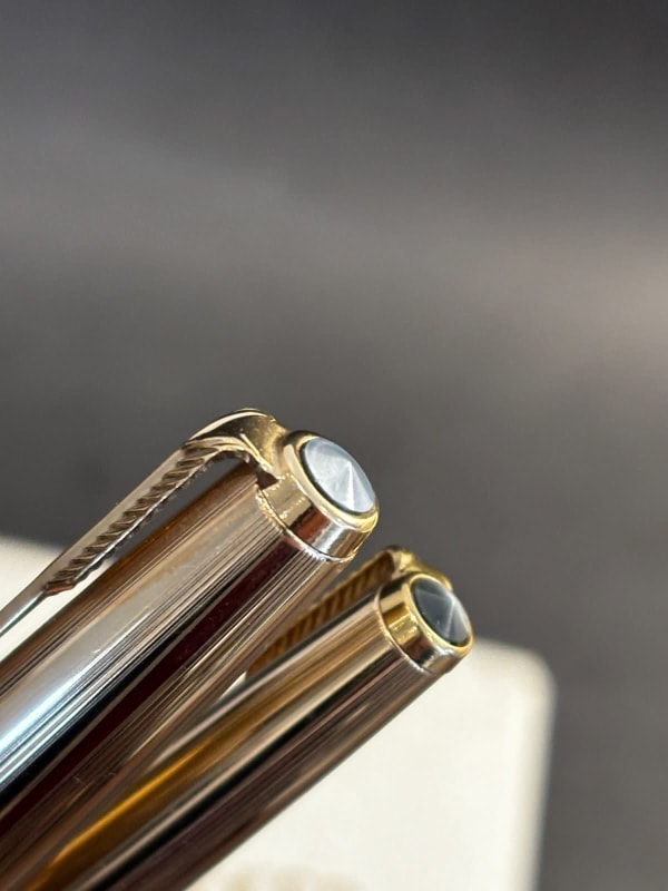 Parker 61 Fountain Pen + Pencil Set Grey Gold Cap USA - Restored (Bfp705)