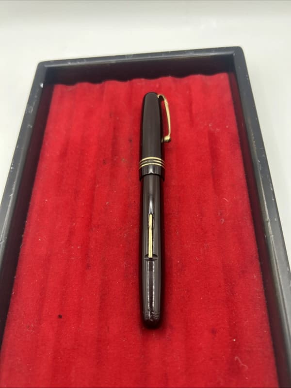 Swan 3350 Self-Filler Fountain Pen Burgundy Gold Trims No.3 14Ct NIB Lever Fill