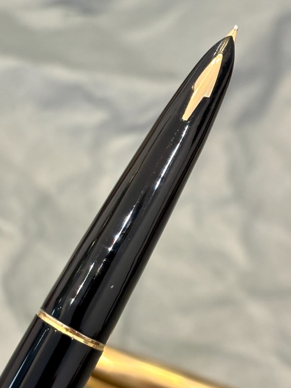 Parker 61 Fountain Pen Black - Made In USA - F Gold Nib- Restored (Bfp620)