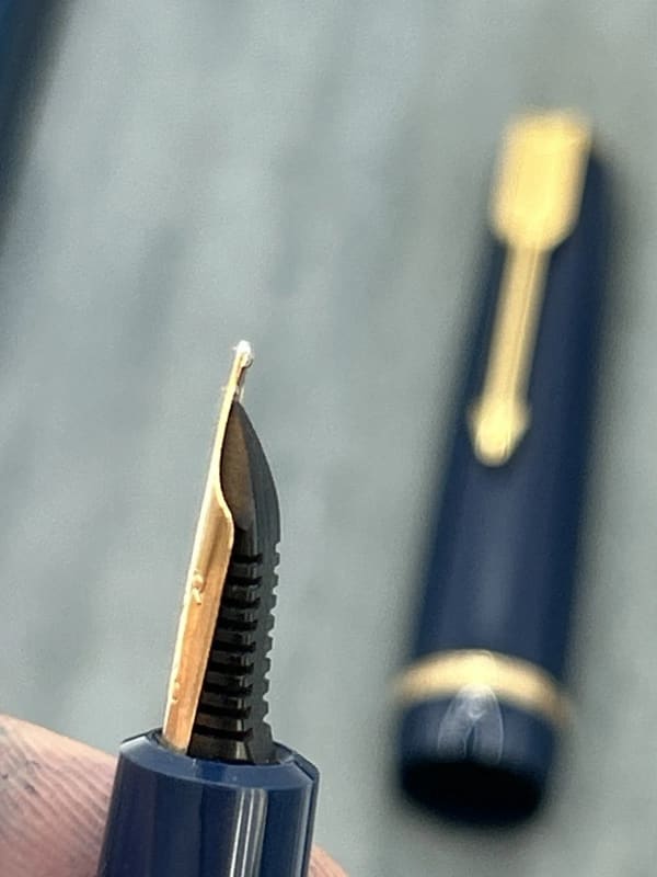 Vintage New Old Stock Parker Junior Duofold Fountain Pen In Blue Chalk Mark