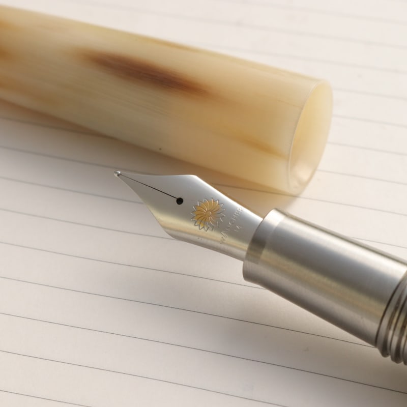 Wancher Dream Fountain Pen Vietnamese Bullhorn Tsuno Hikage #6 Jowo Two Tone Stainless Steel M Nib