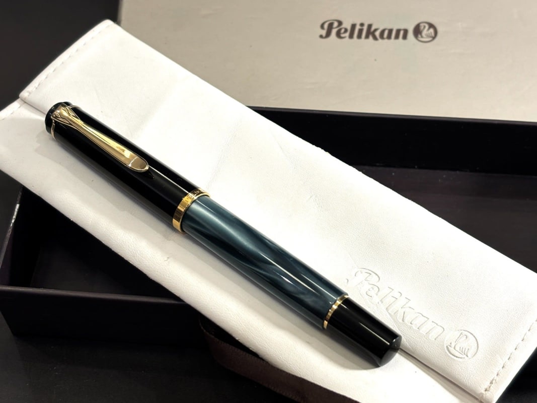 Pelikan M200 Marbled Green New Style Germany M Nib Mint (Bfp631)