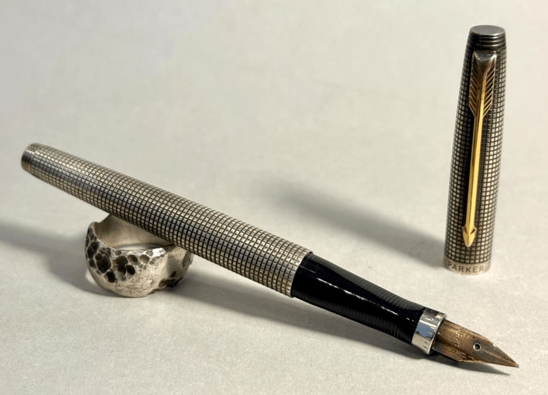 Parker 75 Cisele Sterling Silver Fountain Pen Flat Tassie - Restored (Bfp484)
