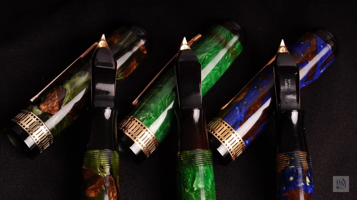 Waterman's Patrician, Moss Agate Celluloid GPT, #8 14k Patrician Nib