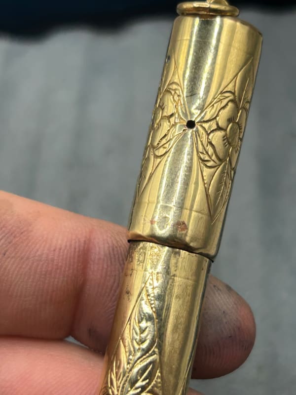 waterman 42 1/2 V gold overlay Safety Fountain Pen