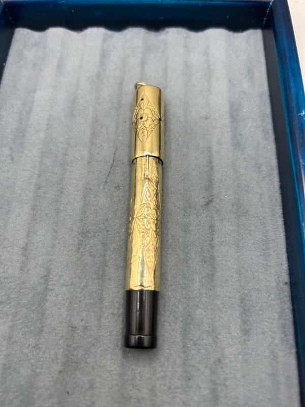 waterman 42 1/2 V gold overlay Safety Fountain Pen