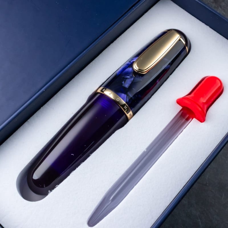 MAJOHN Q1 Purple Celluloid Eyedropper Moonman Steel F Nib Fountain Pen