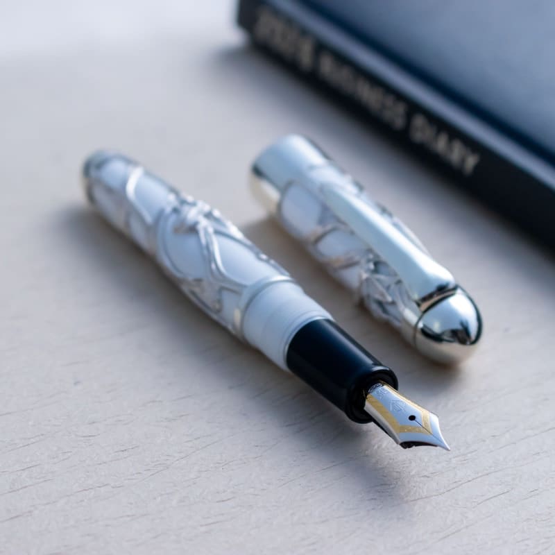 Kyomaru x Sailor Pro Gear Slim 21 Sterling Silver Dragonfly 21K Nib Fountain Pen