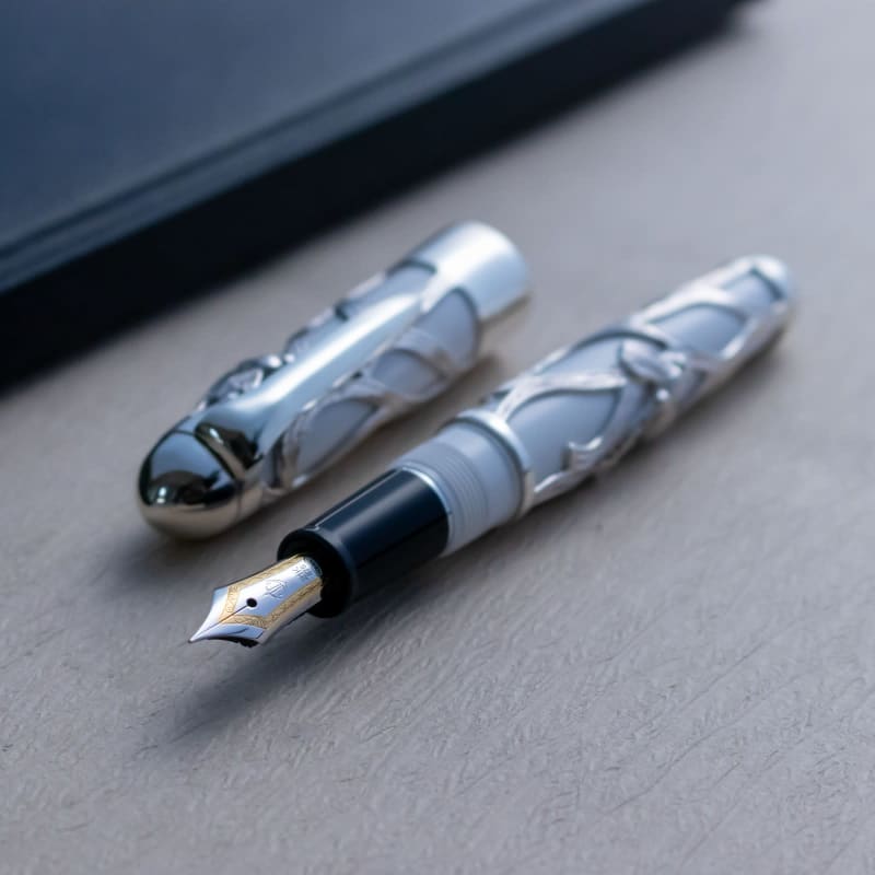 Kyomaru x Sailor Pro Gear Slim 21 Sterling Silver Dragonfly 21K Nib Fountain Pen