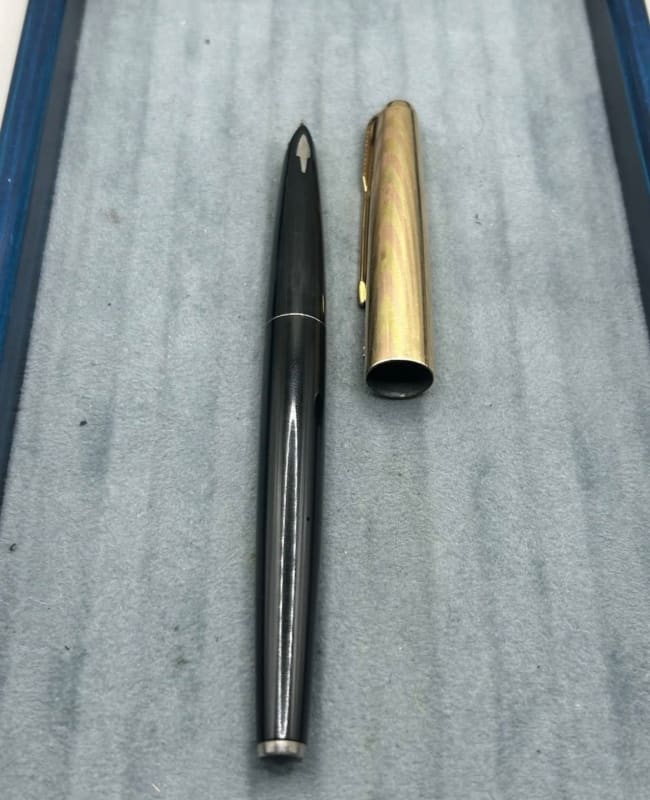 Parker 61 Heritage Fountain Pen - First Edition Rainbow Cap Black Fine Nib