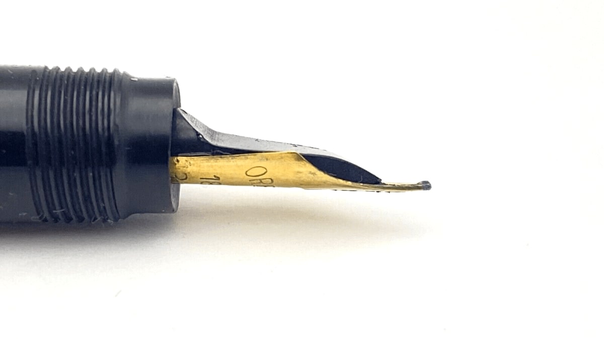 Vintage Abel Safety Fountain Pen In Sterling Silver 18K Gold Medium NIB France