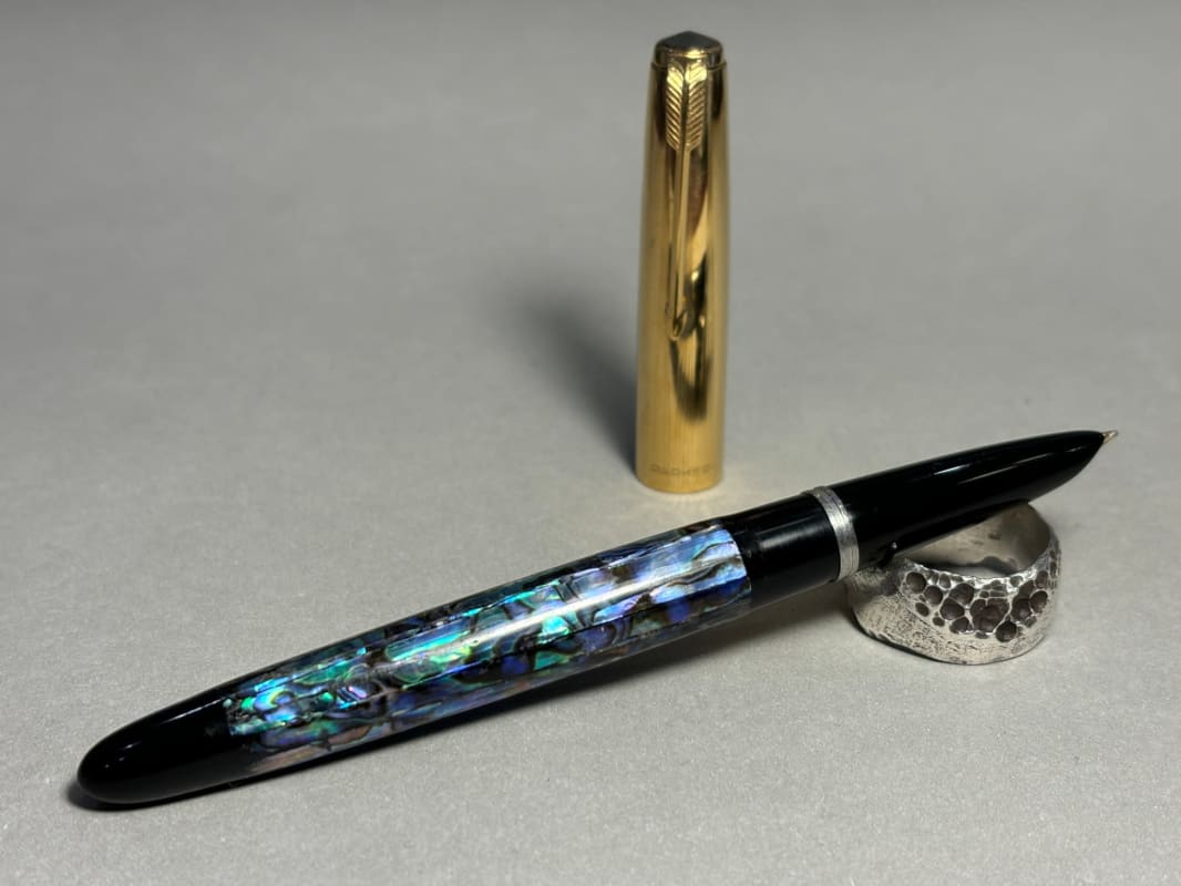 Parker 51 Raden Fountain Pen abalone Mother-of-Pearl gold filled cap