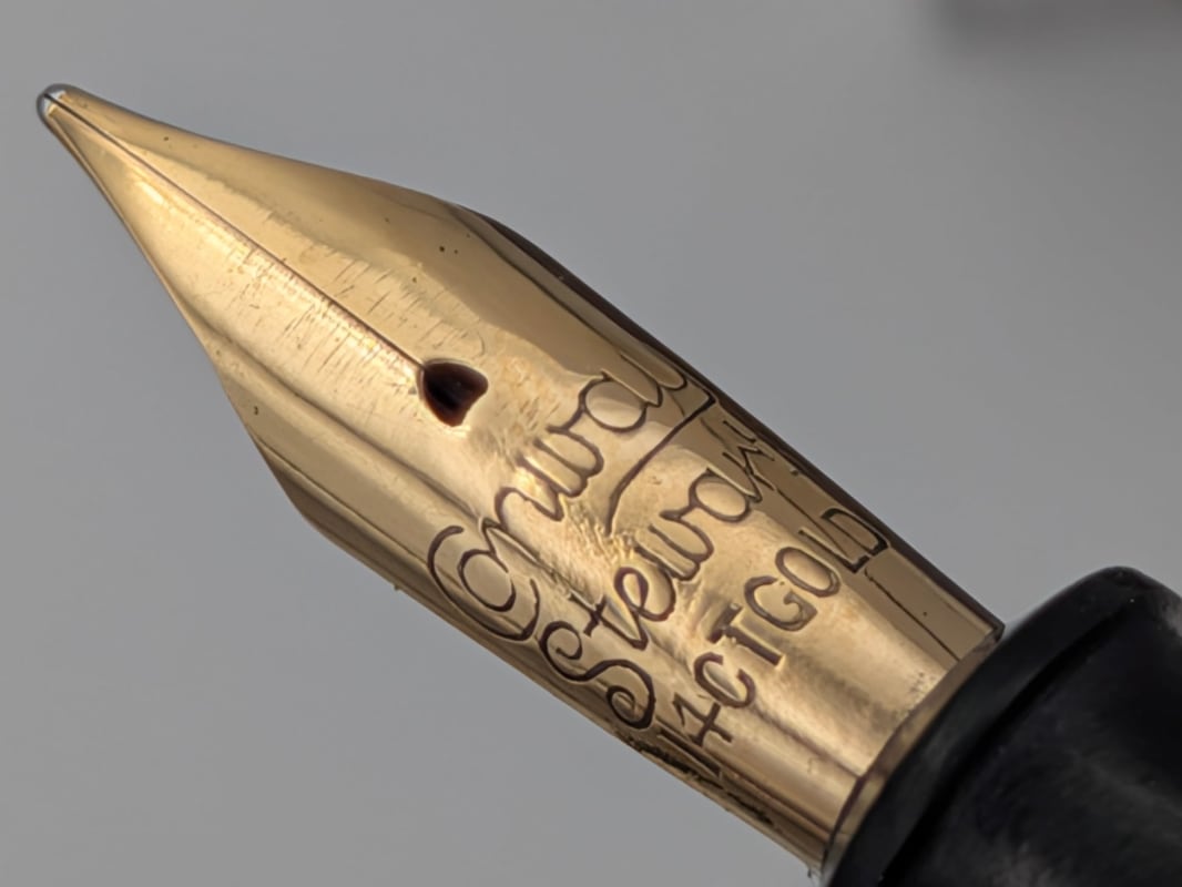 Conway Stewart No. 28 1950'S – Grey Hatch / Herringbone Celluloid – Fully Restored