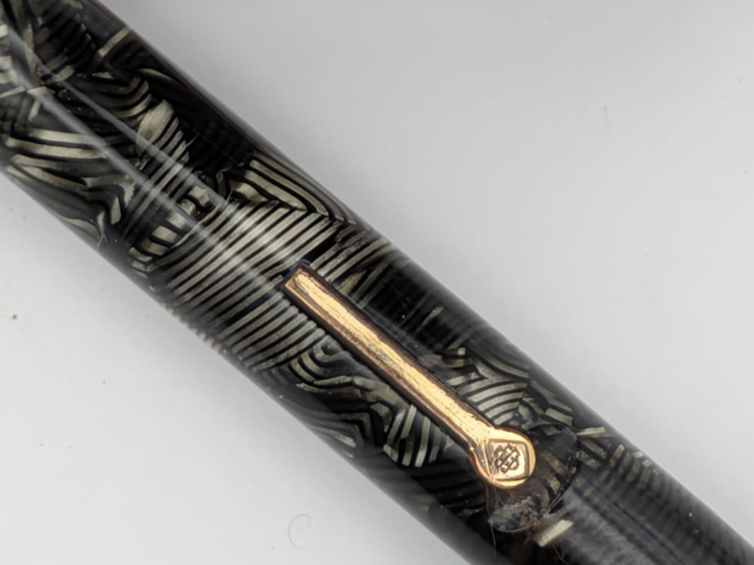 Conway Stewart No. 28 1950'S – Grey Hatch / Herringbone Celluloid – Fully Restored