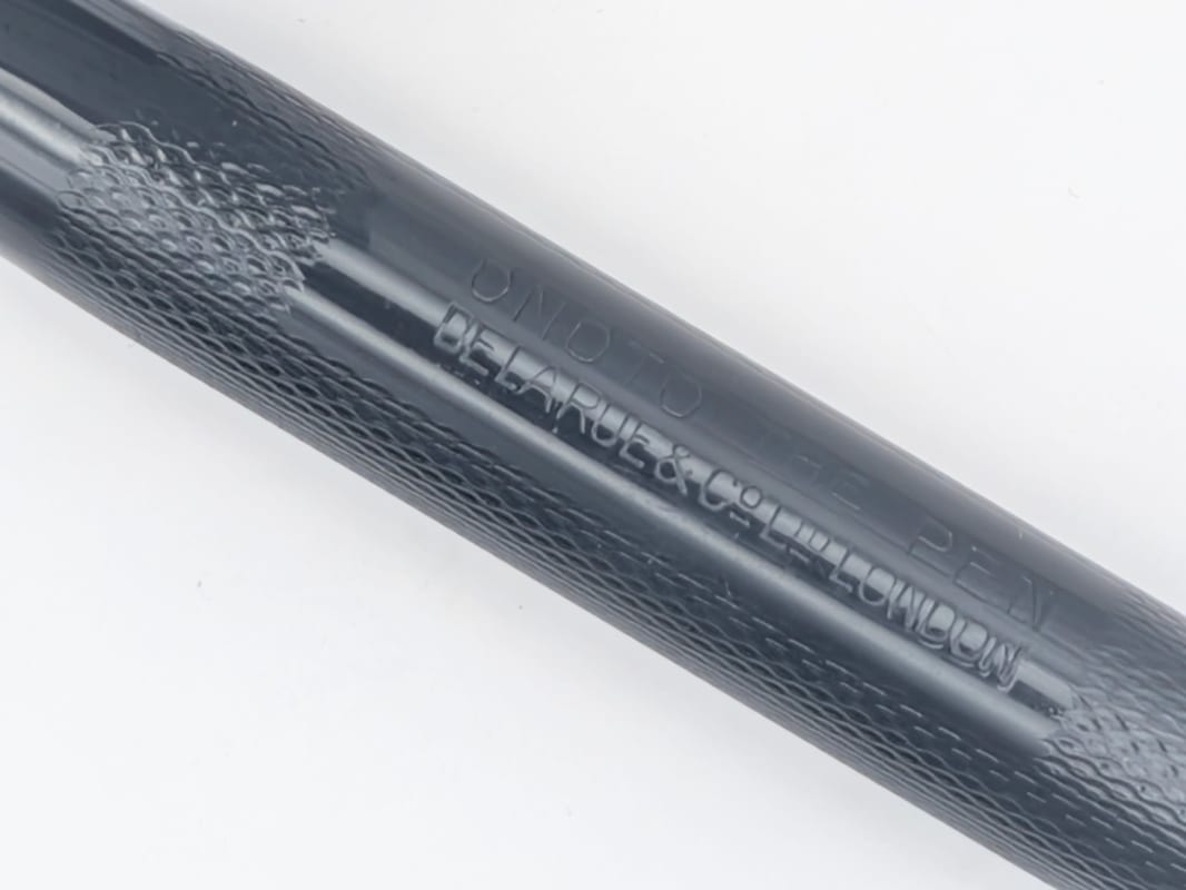 intage Onoto "The Pen" 5601 by De La Rue & Co. London – Chased Black Celluloid – 14K Gold Nib – Fully Restored Plunger Filler