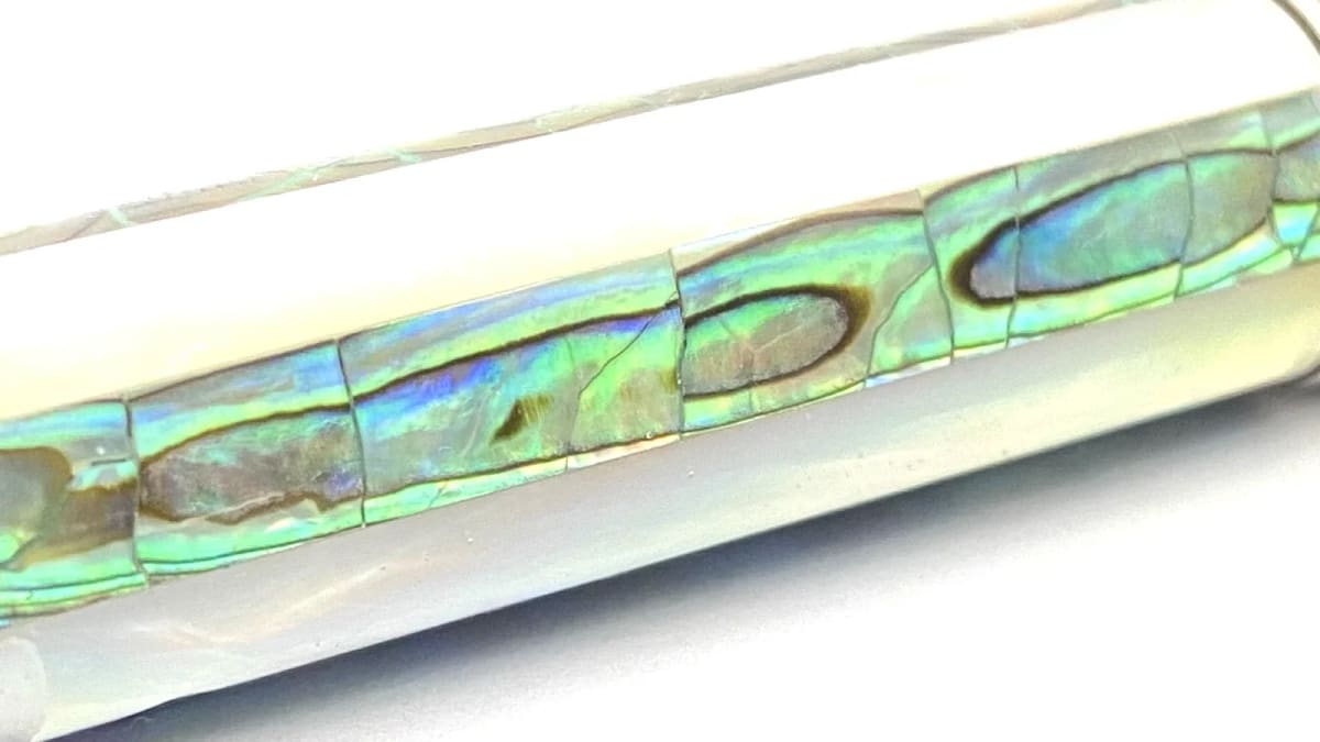 Ancora Capri Blue Rollerball Pen Sterling Silver Mother Of Pearl Made In Italy