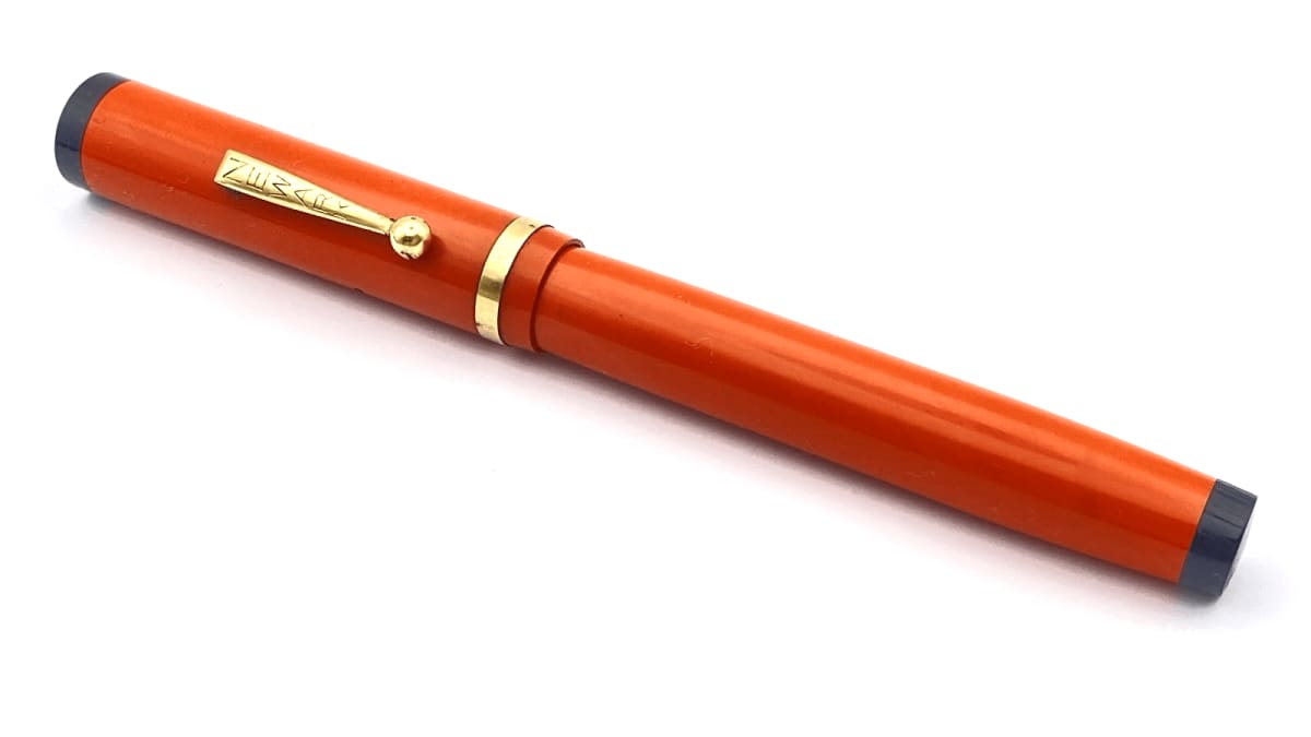 Vintage Newark Senator Fountain Pen Cardinal Red Semi Flexible 14K Gold Fine NIB
