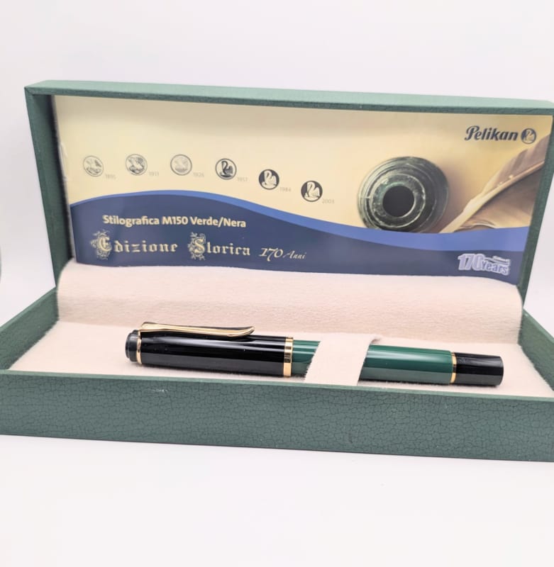 Mint Pelikan Classic M150 (M151) Green/Black - "Edizione Storica 170 Anni" with Box (EF Nib) 2008
