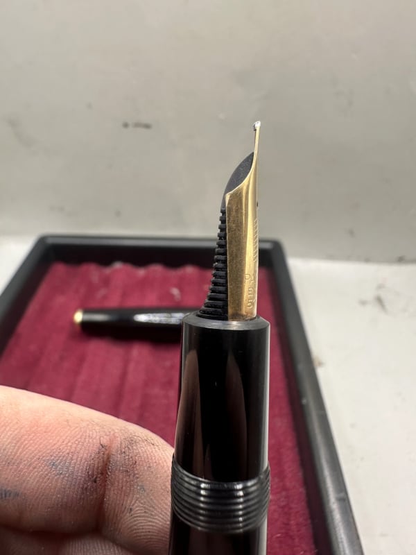 Parker Duofold Maxima Aerometric fountain pen, huge no50 14k Medium nib, 1950s