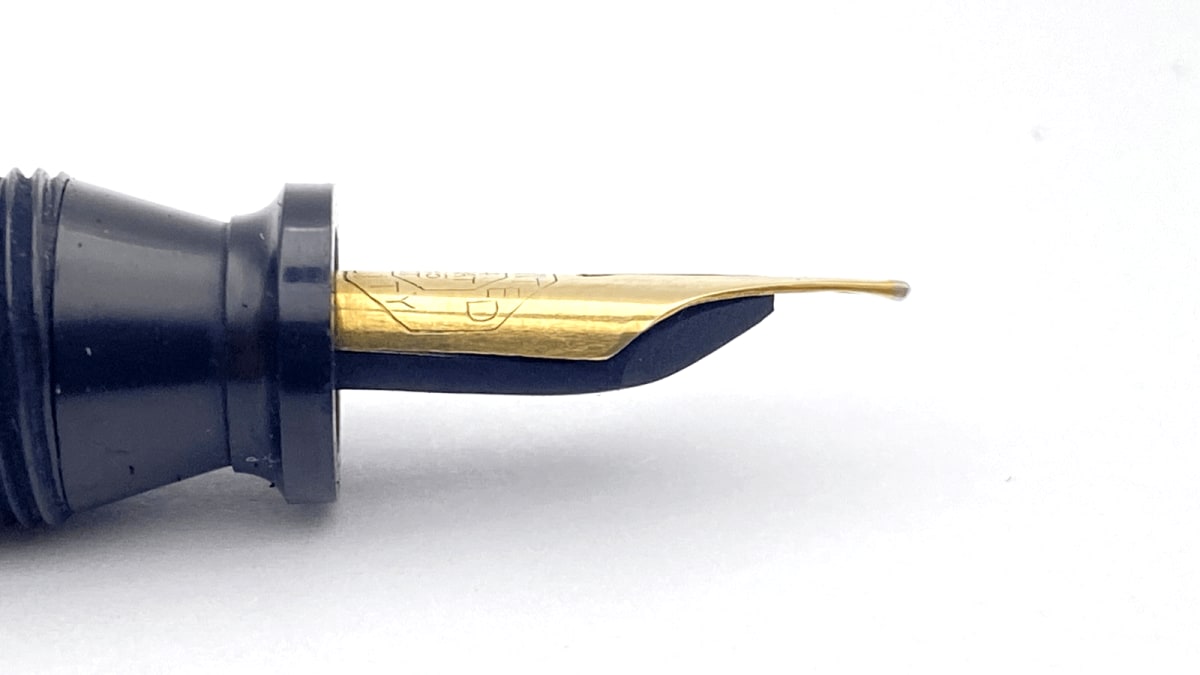 Vintage Security Self Filling Fountain Pen Black 14K Gold Medium NIB Made In USA