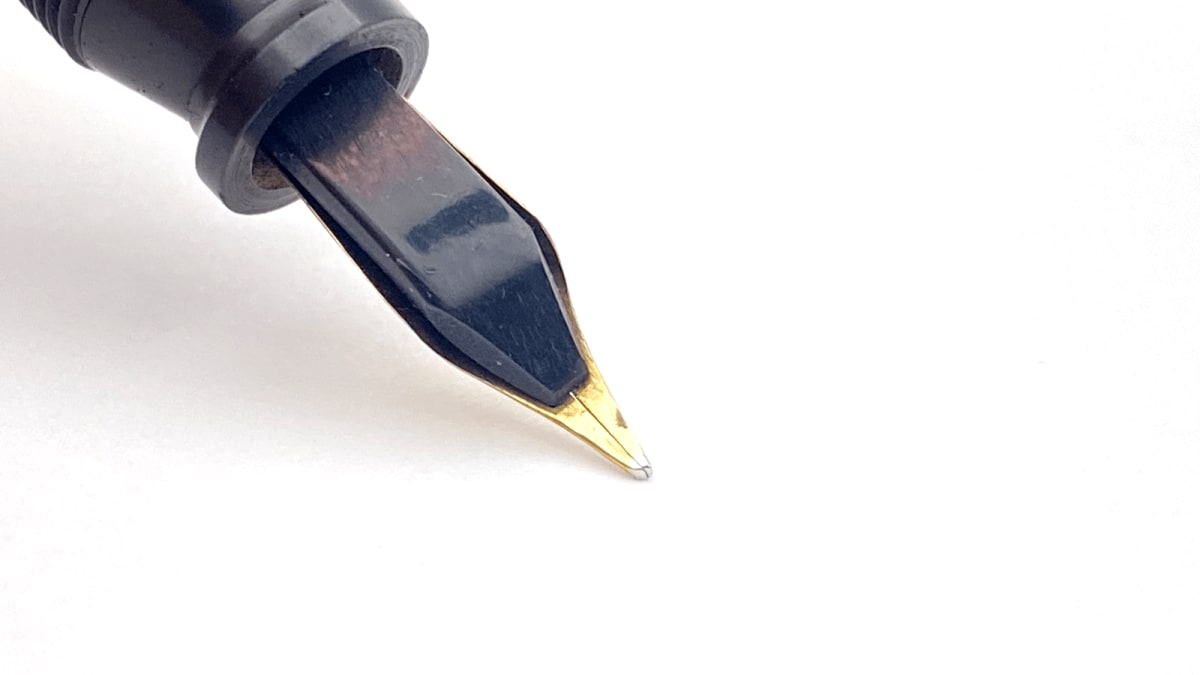 Vintage Security Self Filling Fountain Pen Black 14K Gold Medium NIB Made In USA