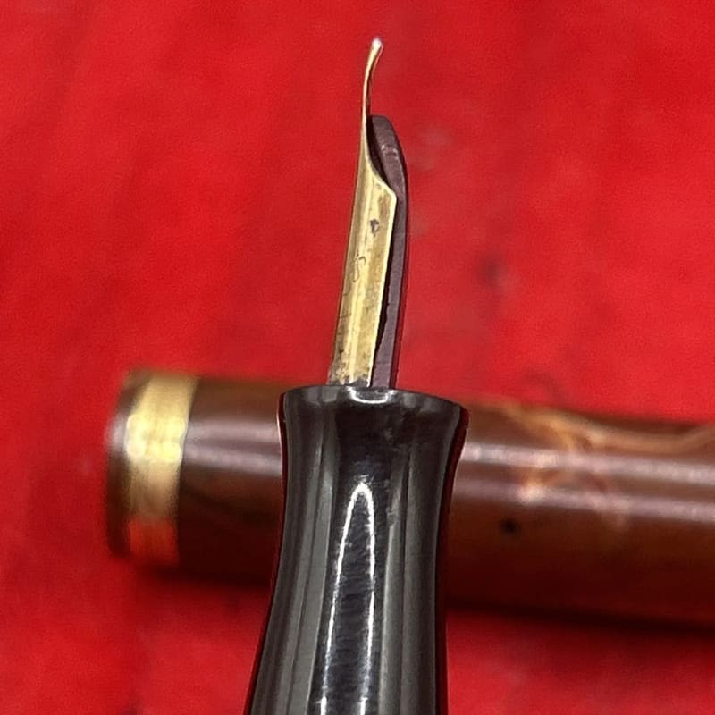 Lovely Rare Vintage Waterman'S 94 Fountain Pen Red Swirl - 14Ct Gold M Flex Nib
