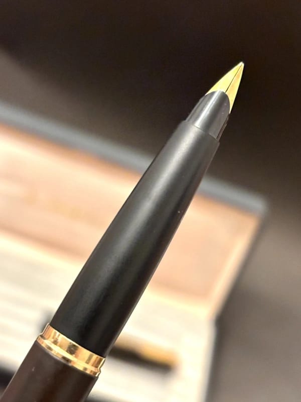 NOS Parker 45 Aerometric Fountain Pen Brown Lacquered Argentina (Bfp591)