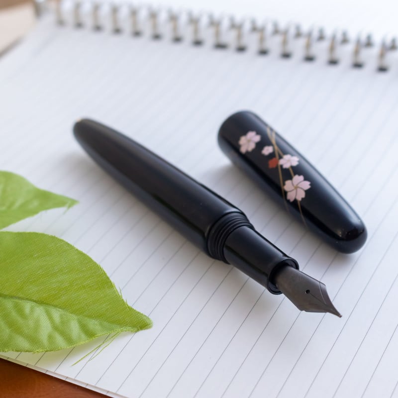 Wancher Dream Pen Echizen Urushi Sakura Zukiyo Fountain Pen Jowo #6 M MattBlack