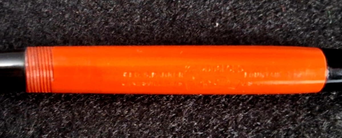 Parker Lady Duofold Lucky Curve Red Hard Rubber Ringtop Button Filler 14K B nib 
