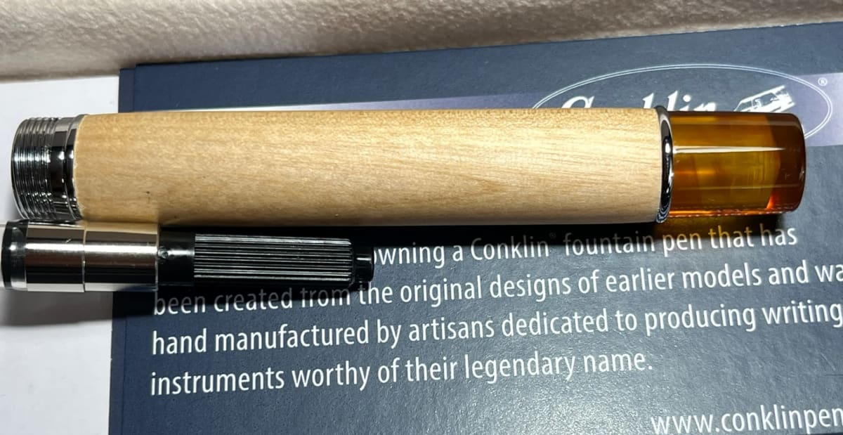 Conklin Duragraph Special Edition Voyager Birchwood & Amber Fountain Pen (New) – M Nib