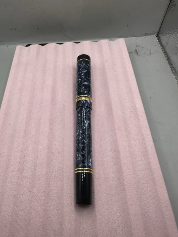 Parker Duofold Centennial Mk1 Blue Marble Medium Nib Boxed Pen Date Code L 1993