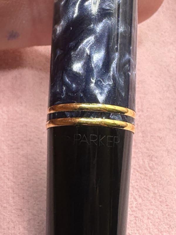 Parker Duofold Centennial Mk1 Blue Marble Medium Nib Boxed Pen Date Code L 1993