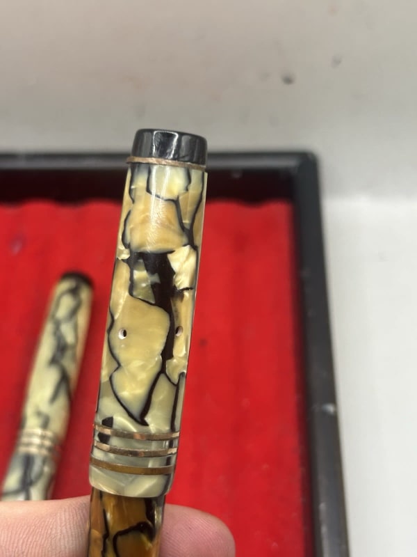 Parker Duofold Streamline Deluxe Jr 14K Parker NIB Fountain Pen And Pencil