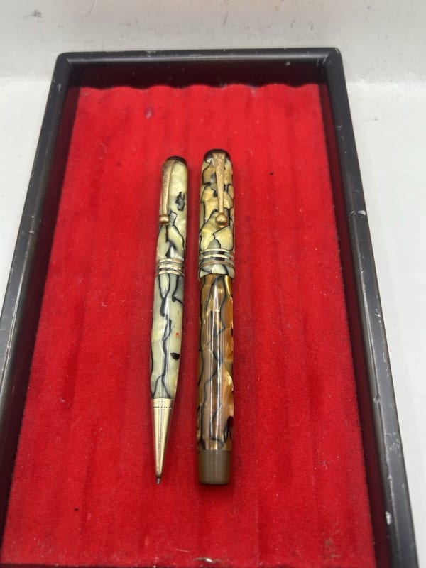 Parker Duofold Streamline Deluxe Jr 14K Parker NIB Fountain Pen And Pencil