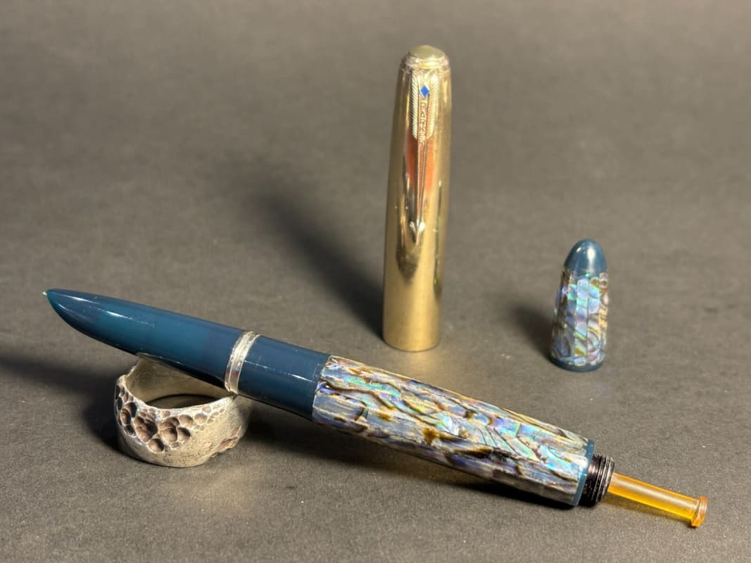 Parker 51 Vacumatic Fountain Pen Mother-Of-Pear<Wbr/>L Raden Gold Filled Cap Ms