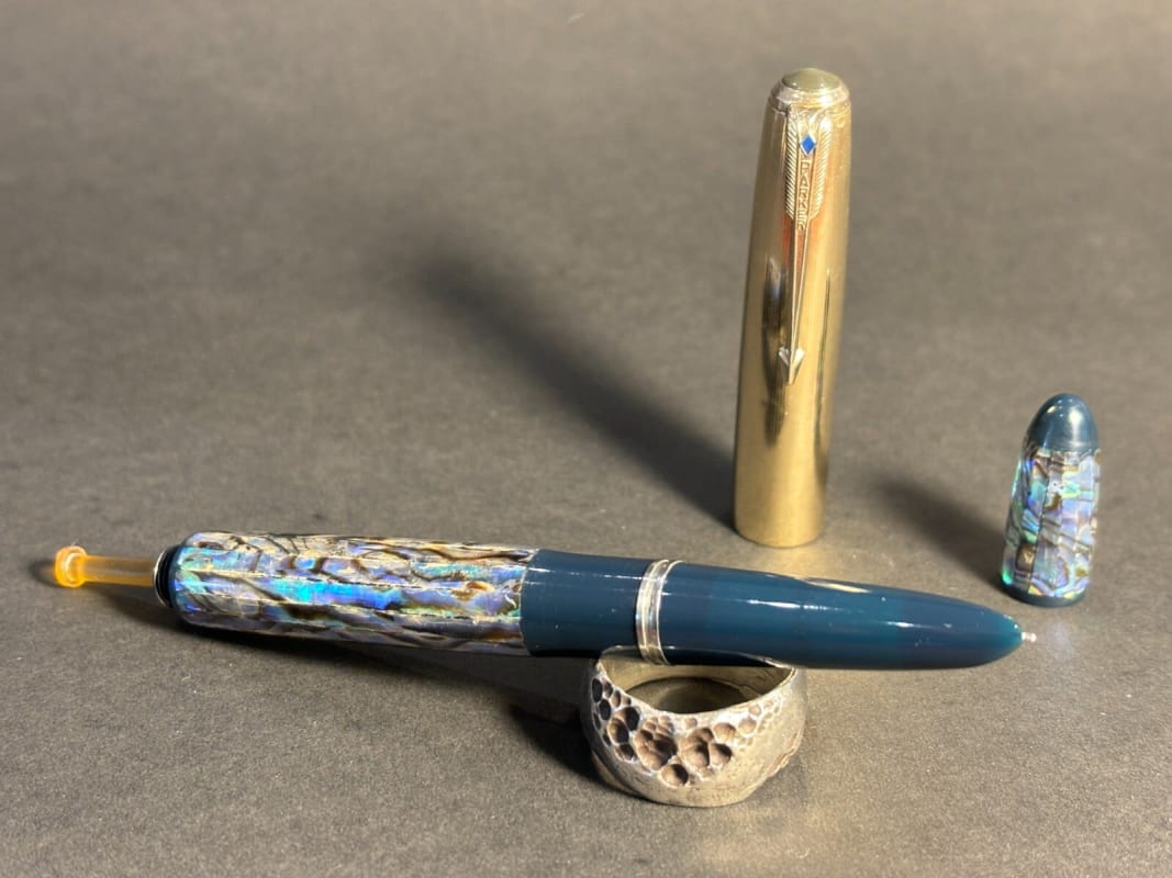 Parker 51 Vacumatic Fountain Pen Mother-Of-Pear<Wbr/>L Raden Gold Filled Cap Ms