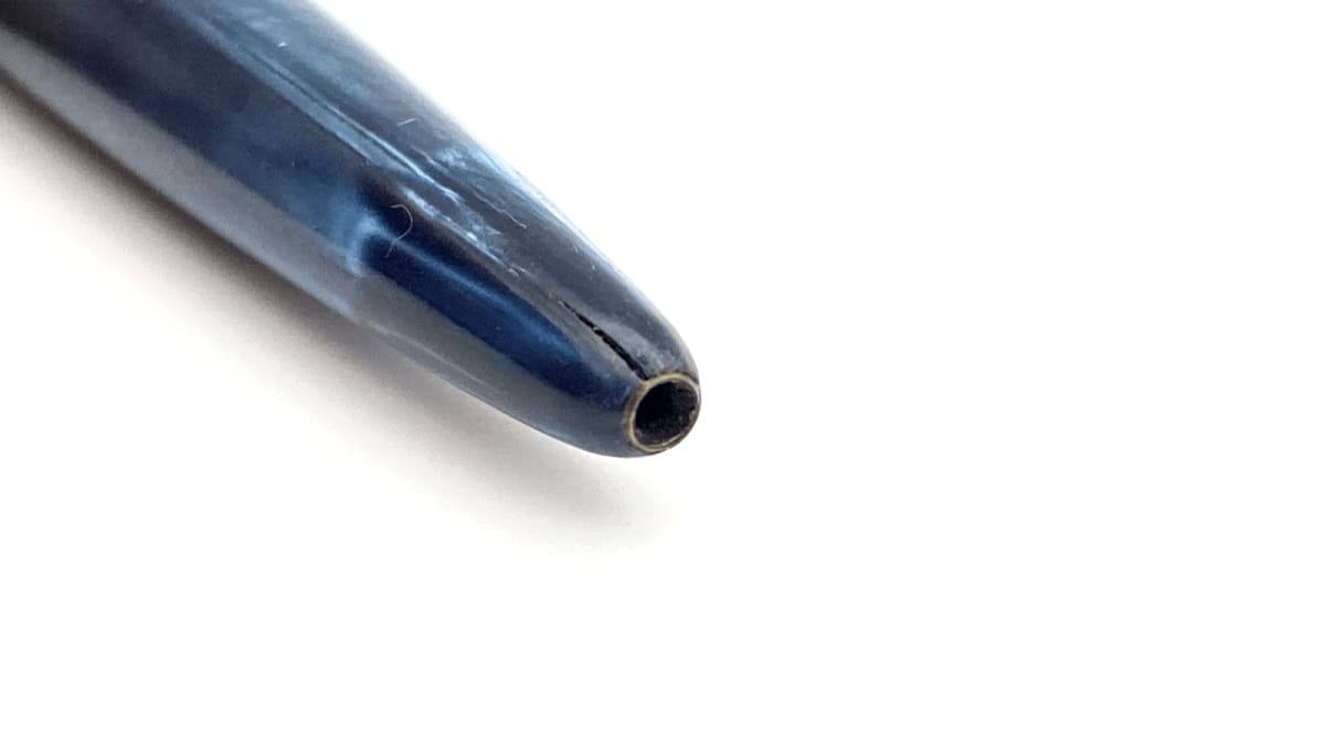 Vintage Onoto No 11 Fountain Pen Triple Set Blue Swirl Firm 14K Gold Medium NIB