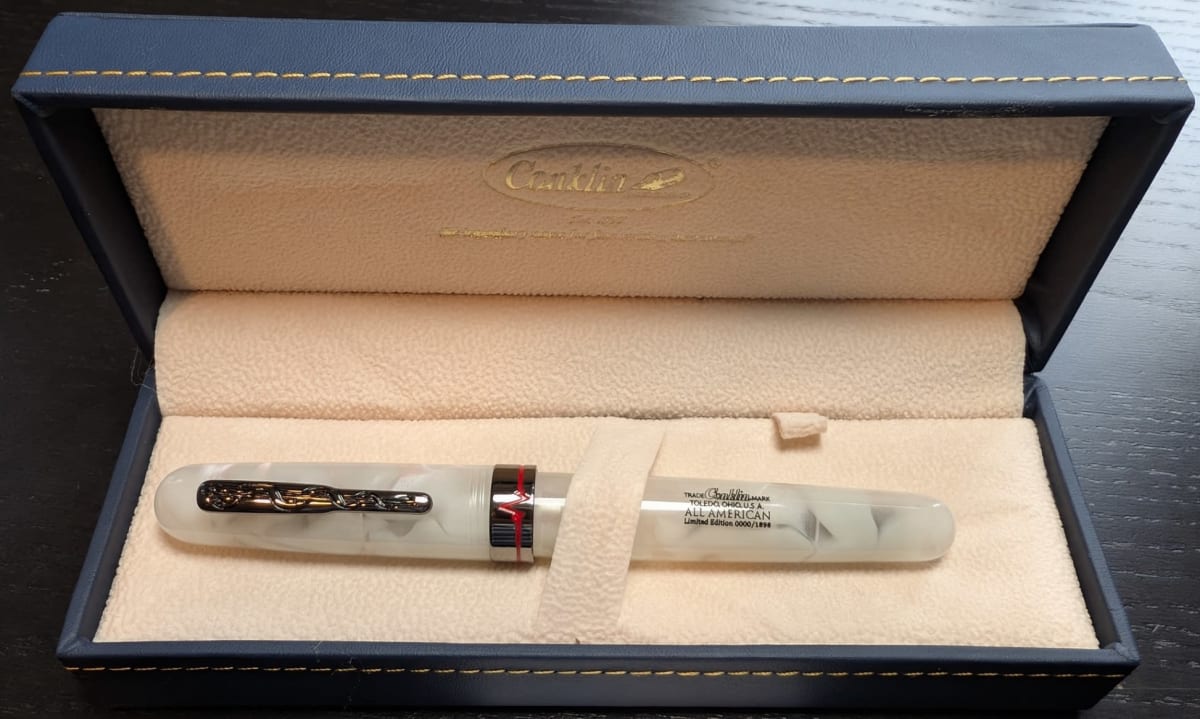 Conklin All American Courage - White, Fine Nib - RARE Serial #0000/1898 [N]