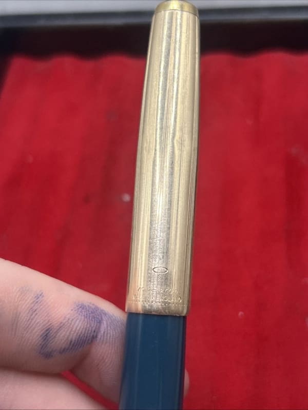 Parker 51 Fountain Pen Teal Custom Cap Medium Nib